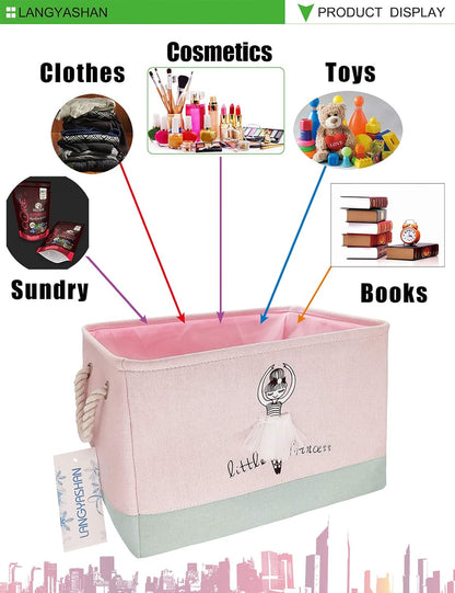 Rectangular Thick Storage Bin Organizer for Closet Kitchen Office Navy Toys