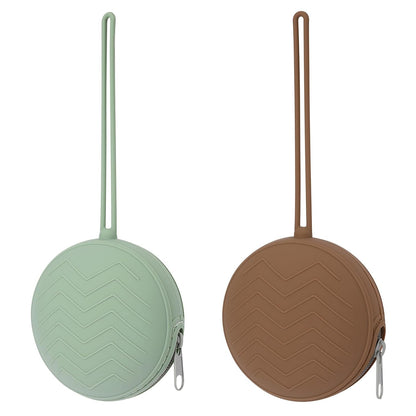 2 Pack Silicone Pacifier Holder Case, Ether/Light Grey
