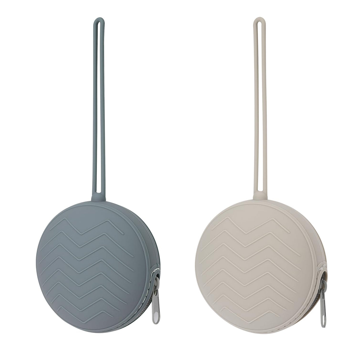 2 Pack Silicone Pacifier Holder Case, Ether/Light Grey