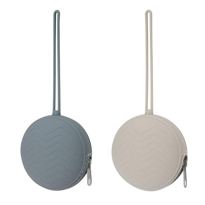2 Pack Silicone Pacifier Holder Case, Ether/Light Grey