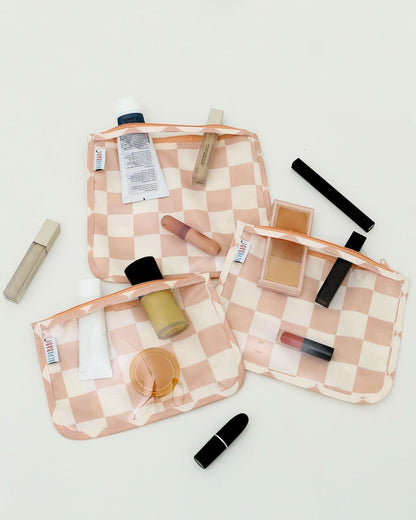 ALVA 3pcs Mess-Proof Travel Pouches | TSA Approved Toiletry Bag | Makeup Bag