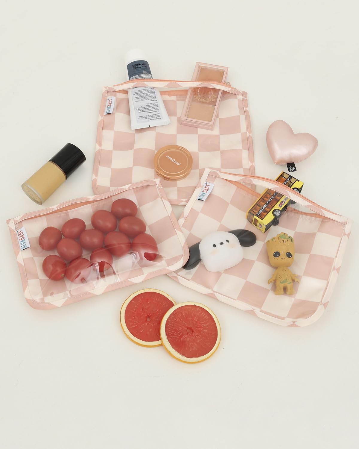 ALVA 3pcs Mess-Proof Travel Pouches | TSA Approved Toiletry Bag | Makeup Bag