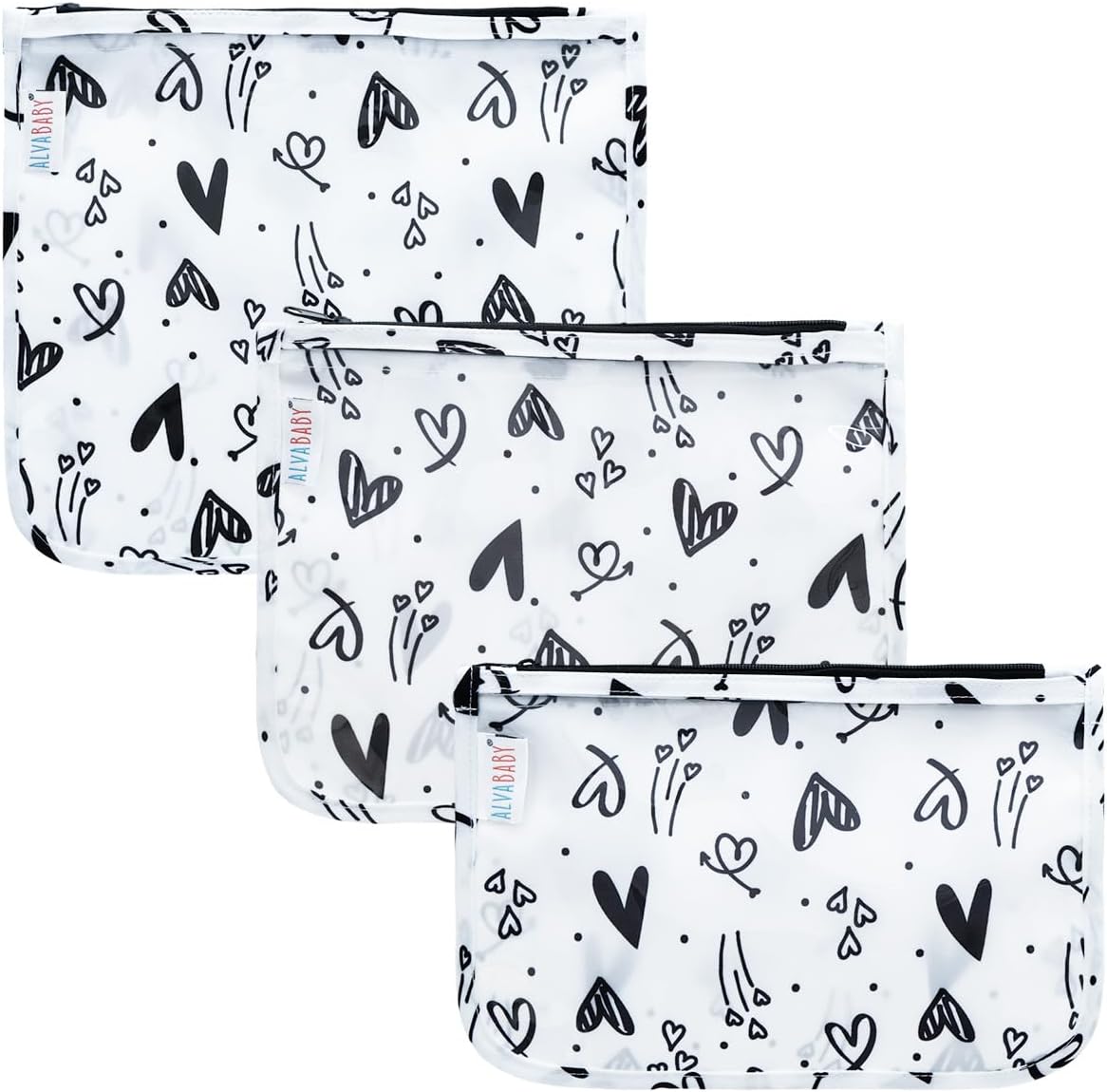 ALVA 3pcs Mess-Proof Travel Pouches | TSA Approved Toiletry Bag | Makeup Bag