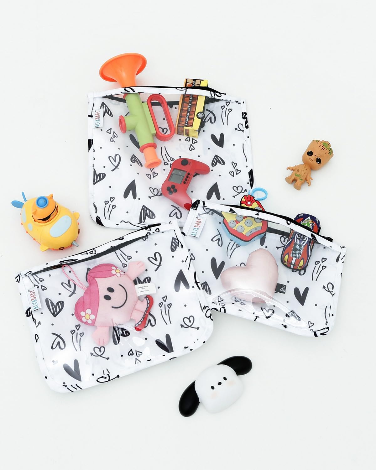ALVA 3pcs Mess-Proof Travel Pouches | TSA Approved Toiletry Bag | Makeup Bag