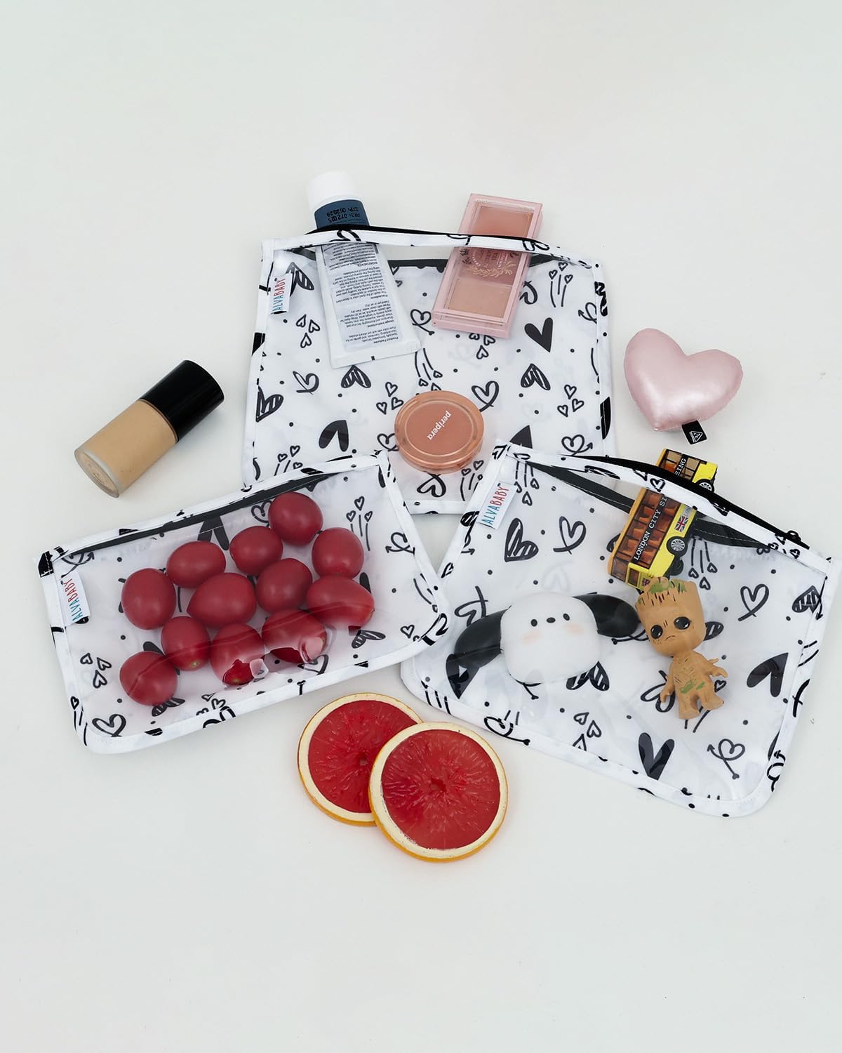 ALVA 3pcs Mess-Proof Travel Pouches | TSA Approved Toiletry Bag | Makeup Bag