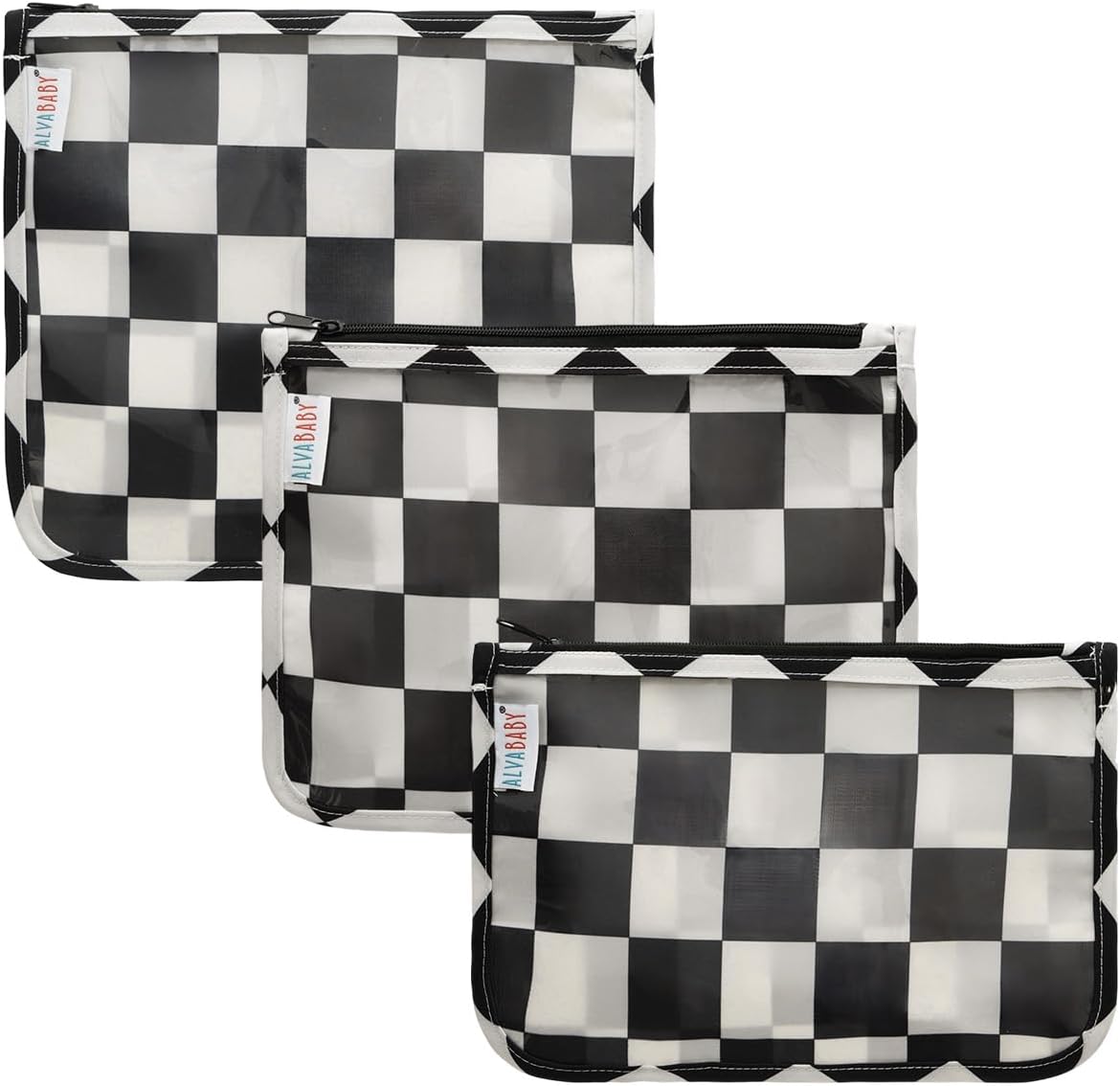 ALVA 3pcs Mess-Proof Travel Pouches | TSA Approved Toiletry Bag | Makeup Bag