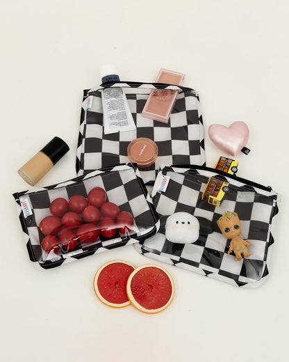 ALVA 3pcs Mess-Proof Travel Pouches | TSA Approved Toiletry Bag | Makeup Bag