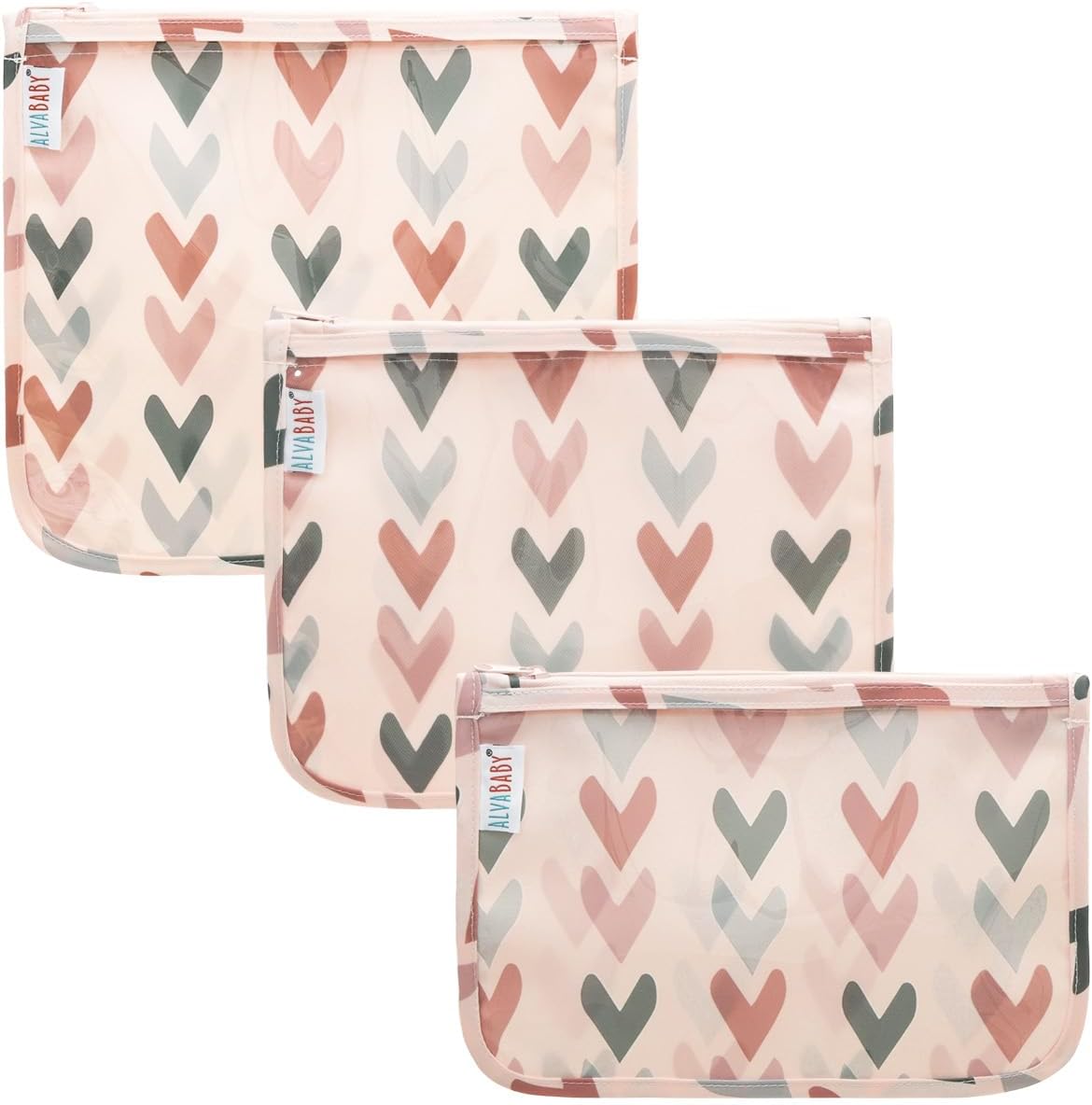 ALVA 3pcs Mess-Proof Travel Pouches | TSA Approved Toiletry Bag | Makeup Bag