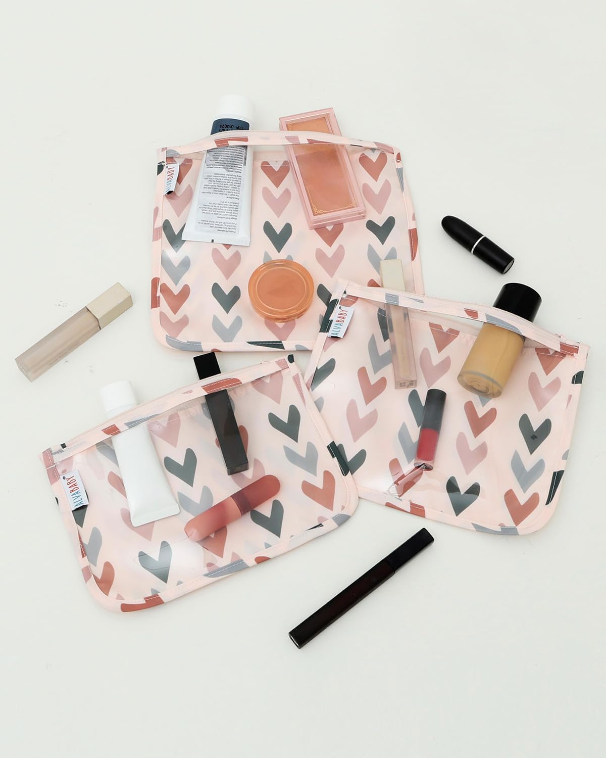 ALVA 3pcs Mess-Proof Travel Pouches | TSA Approved Toiletry Bag | Makeup Bag