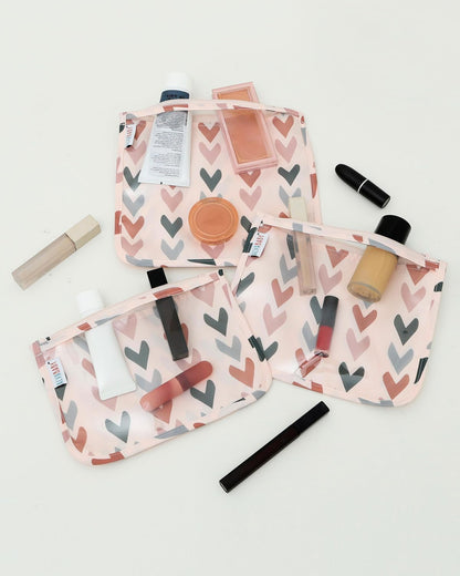 ALVA 3pcs Mess-Proof Travel Pouches | TSA Approved Toiletry Bag | Makeup Bag