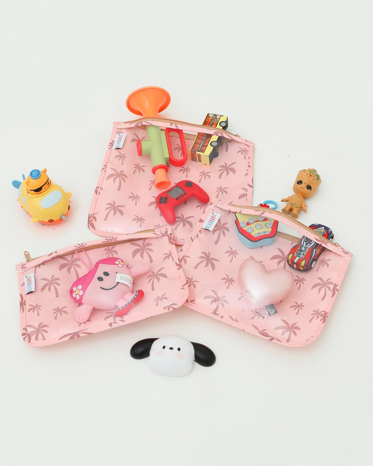ALVA 3pcs Mess-Proof Travel Pouches | TSA Approved Toiletry Bag | Makeup Bag