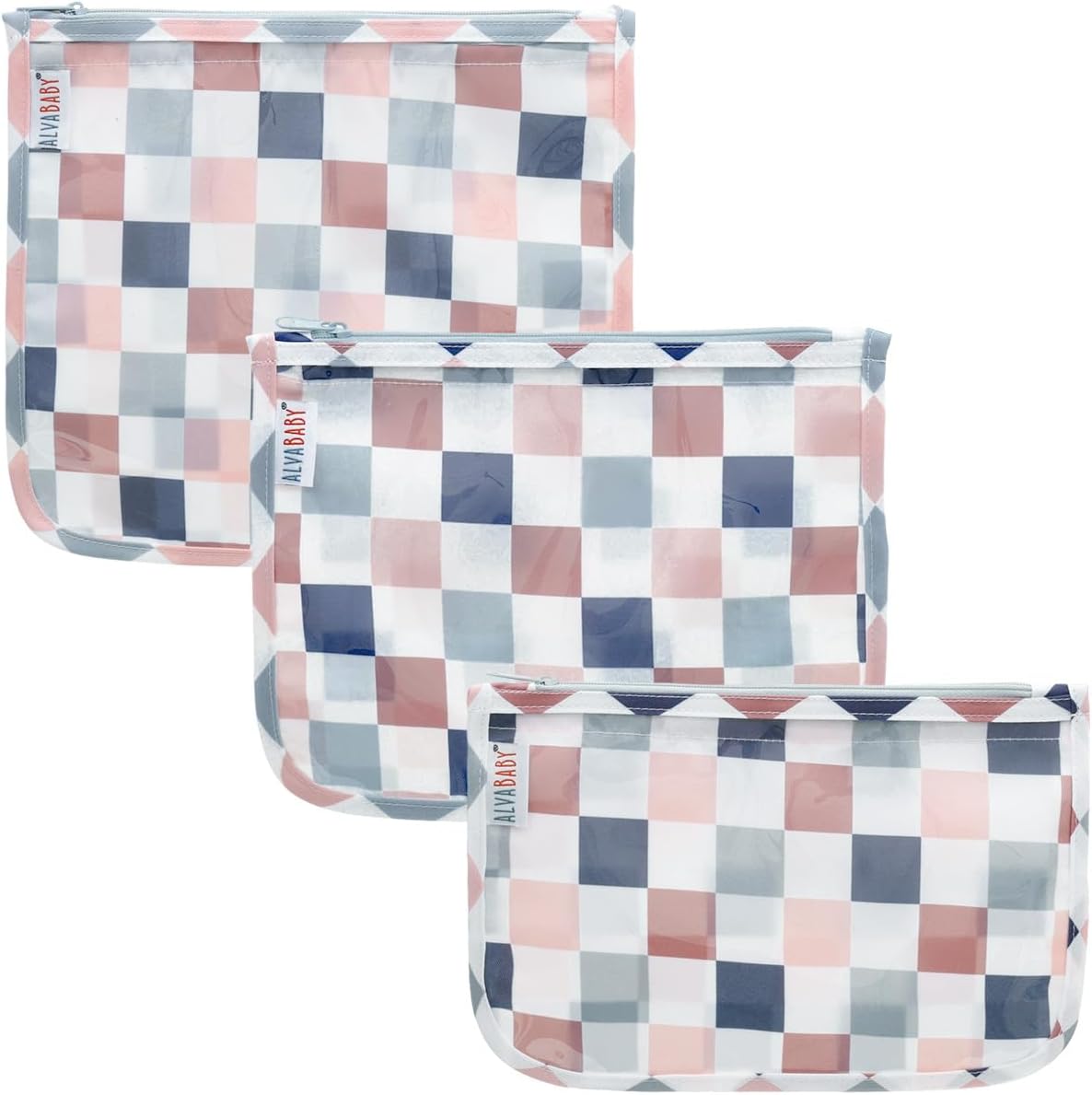 ALVA 3pcs Mess-Proof Travel Pouches | TSA Approved Toiletry Bag | Makeup Bag