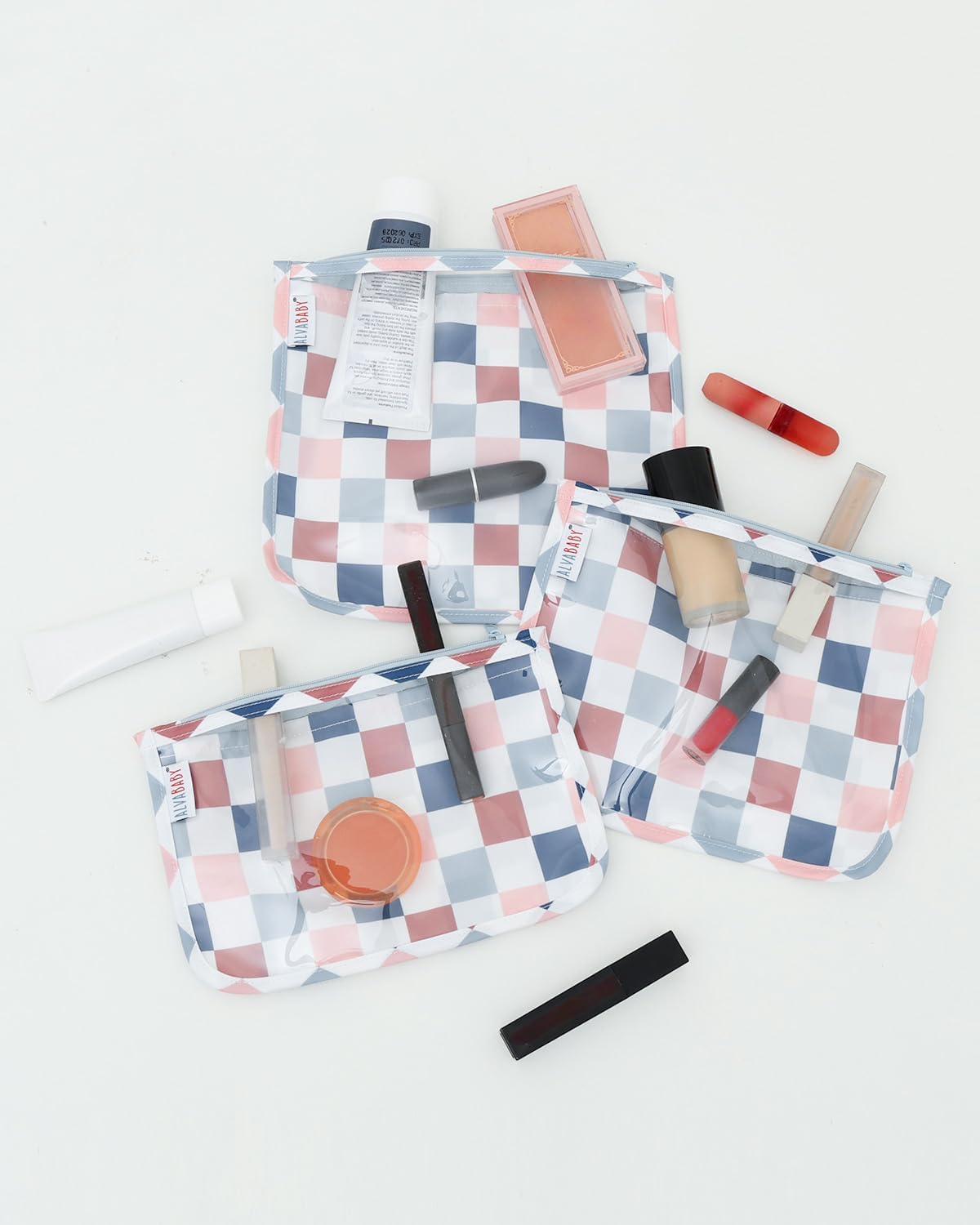 ALVA 3pcs Mess-Proof Travel Pouches | TSA Approved Toiletry Bag | Makeup Bag