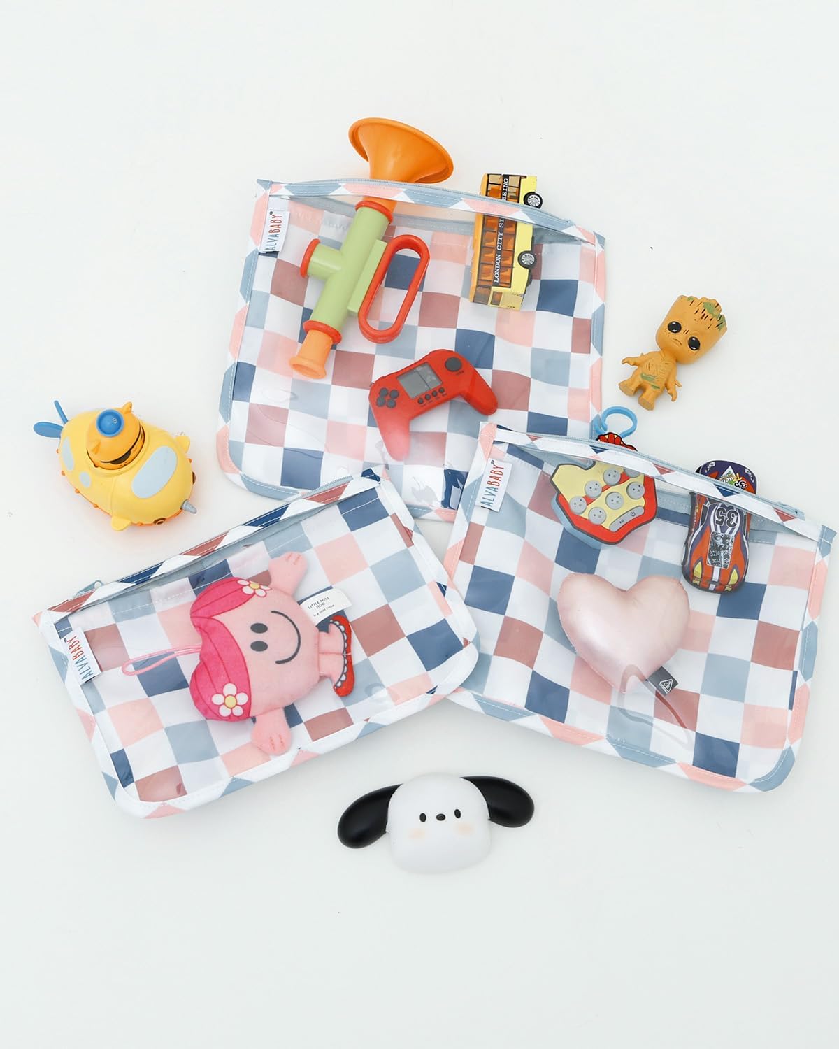 ALVA 3pcs Mess-Proof Travel Pouches | TSA Approved Toiletry Bag | Makeup Bag