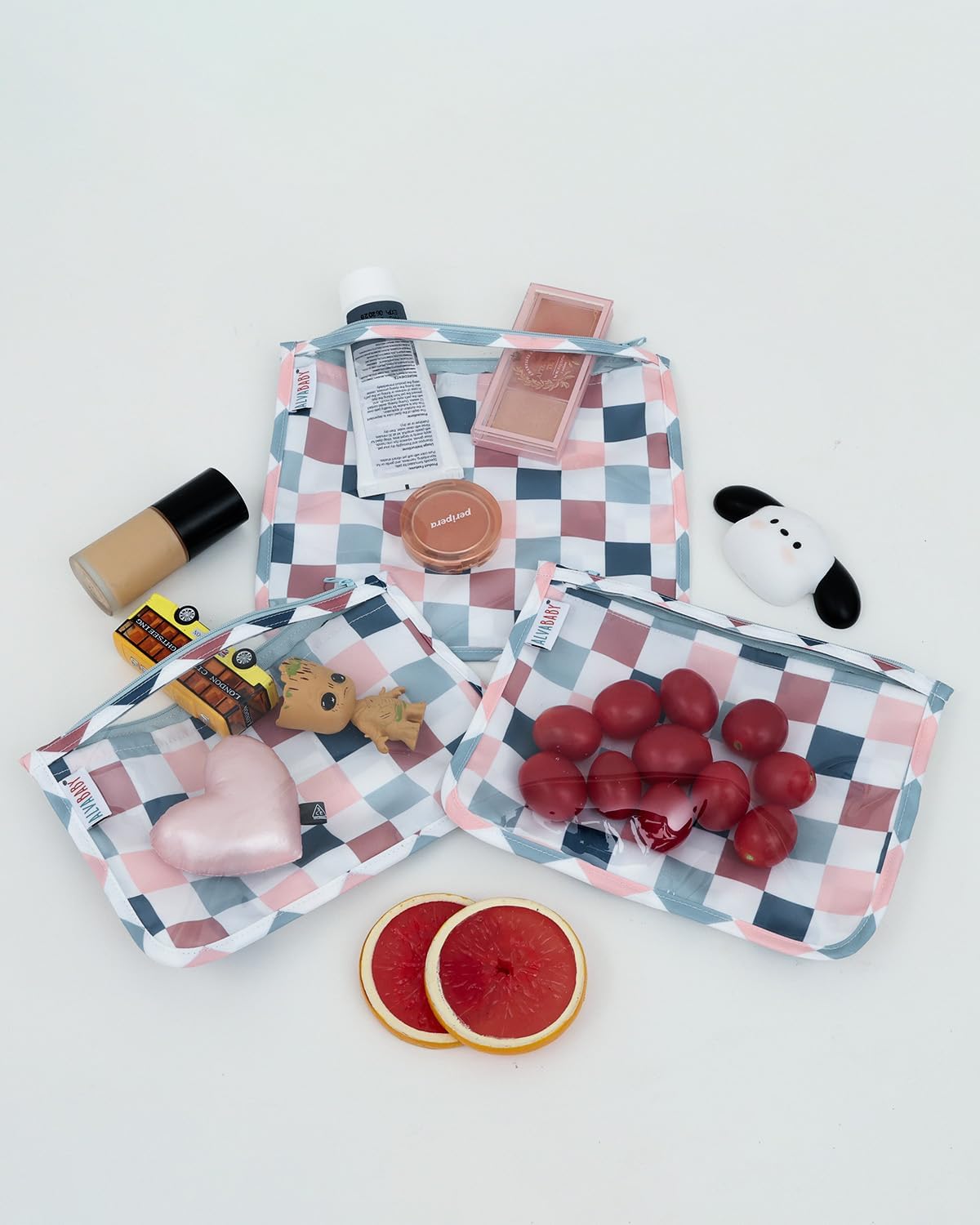 ALVA 3pcs Mess-Proof Travel Pouches | TSA Approved Toiletry Bag | Makeup Bag