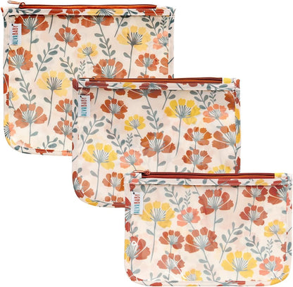 ALVA 3pcs Mess-Proof Travel Pouches | TSA Approved Toiletry Bag | Makeup Bag