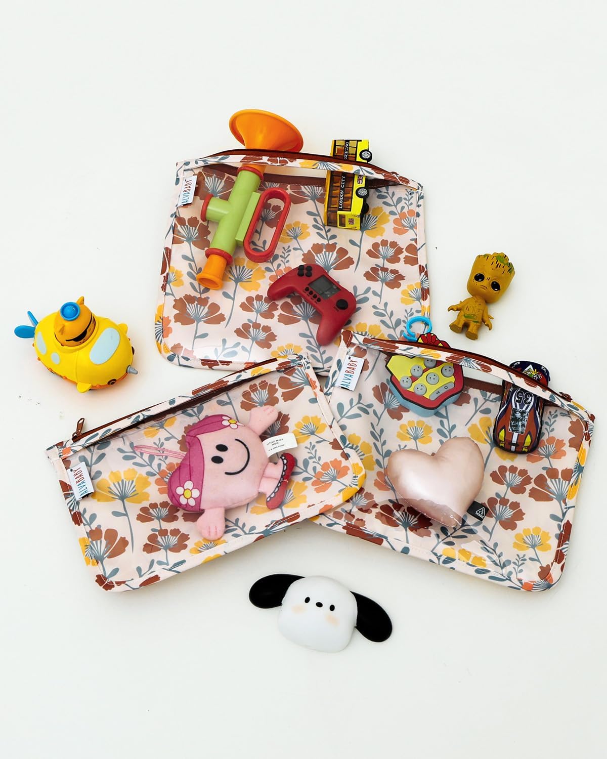 ALVA 3pcs Mess-Proof Travel Pouches | TSA Approved Toiletry Bag | Makeup Bag