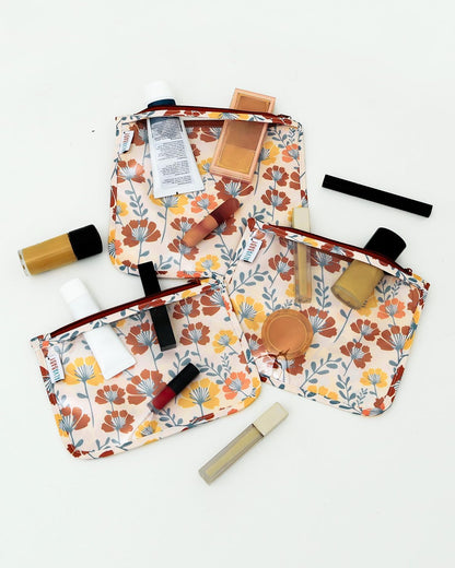ALVA 3pcs Mess-Proof Travel Pouches | TSA Approved Toiletry Bag | Makeup Bag