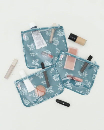 ALVA 3pcs Mess-Proof Travel Pouches | TSA Approved Toiletry Bag | Makeup Bag