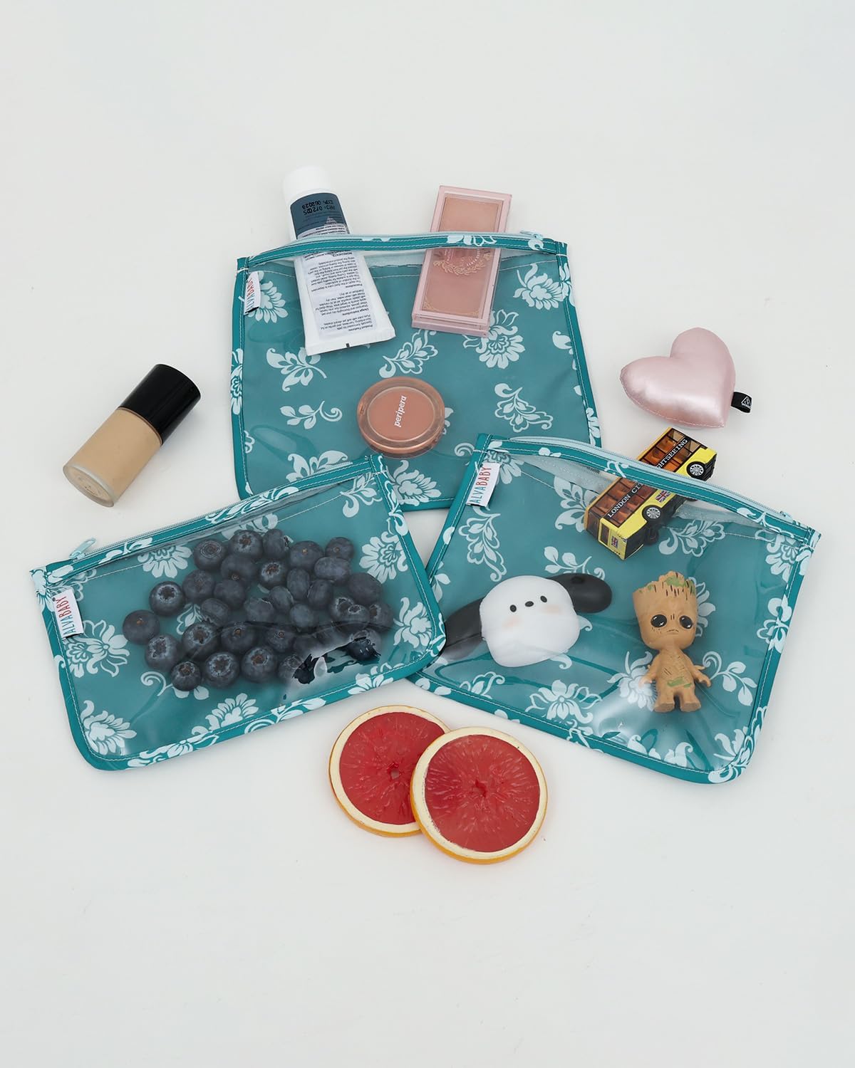 ALVA 3pcs Mess-Proof Travel Pouches | TSA Approved Toiletry Bag | Makeup Bag
