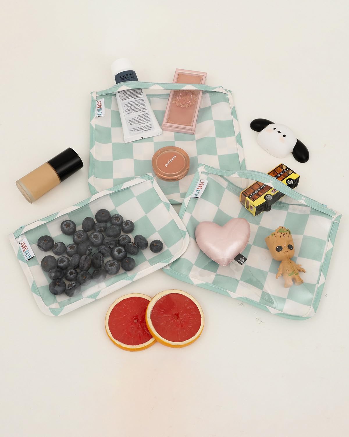 ALVA 3pcs Mess-Proof Travel Pouches | TSA Approved Toiletry Bag | Makeup Bag