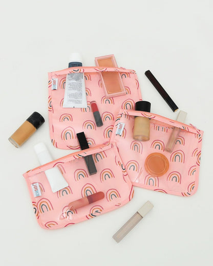 ALVA 3pcs Mess-Proof Travel Pouches | TSA Approved Toiletry Bag | Makeup Bag