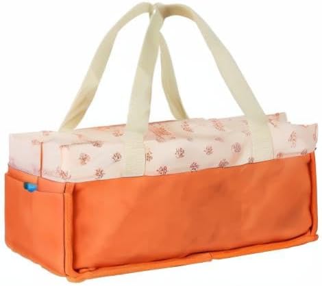 Baby Diaper Caddy Diaper Organizer Tote Bag Nursery Storage Basket Diaper Bag Felt Diaper Storage Bin for Car Travel (White)