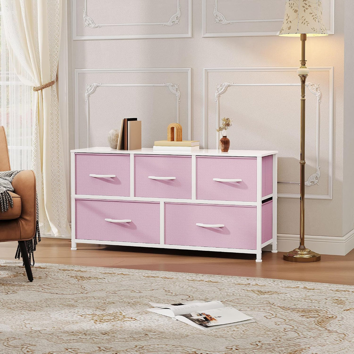Dresser with 4 Drawers, Purple