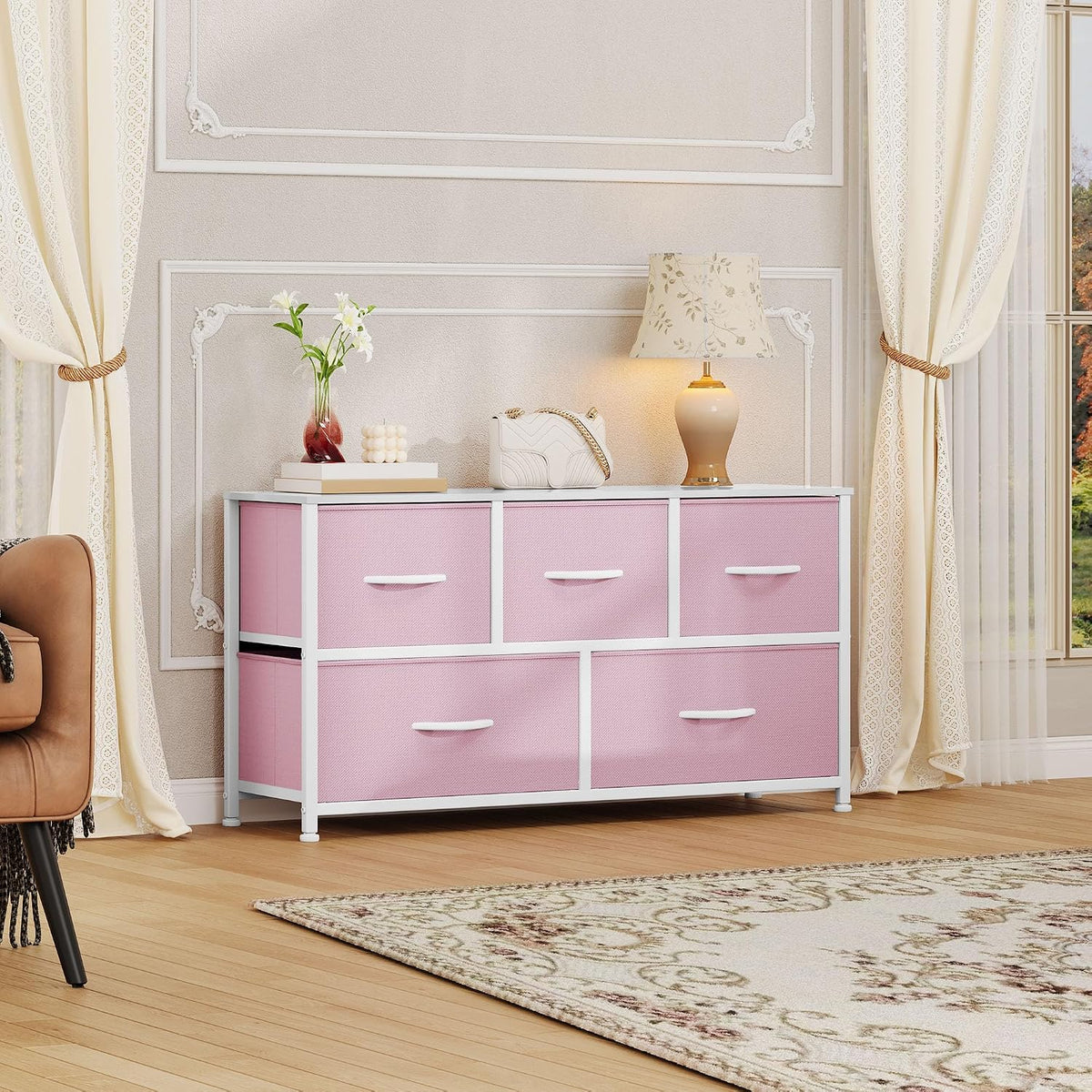 Dresser with 4 Drawers, Purple