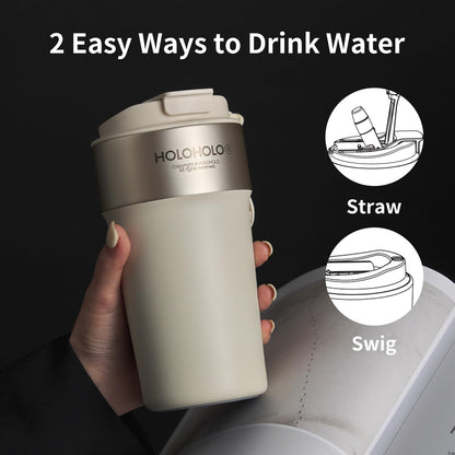 17 oz Latte Tumbler with Straw and Sip Lid, Black