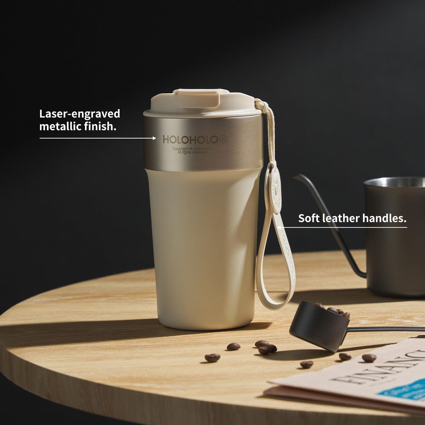 17 oz Latte Tumbler with Straw and Sip Lid, Black