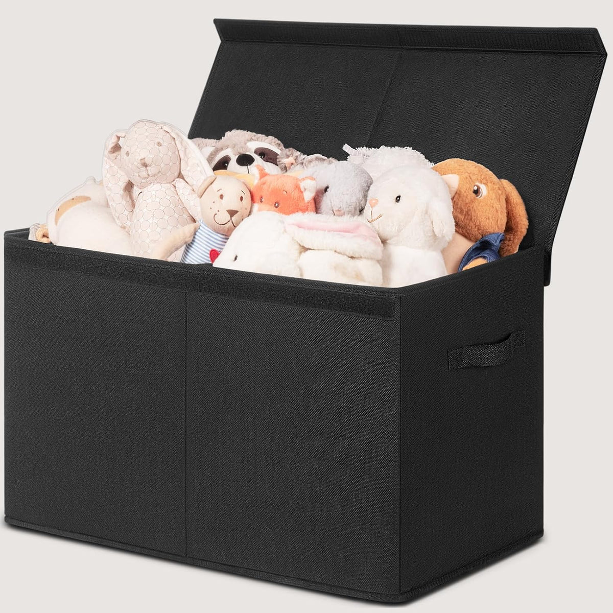 85L Large Toy Storage Box with Lid & Dividers, Grey & White