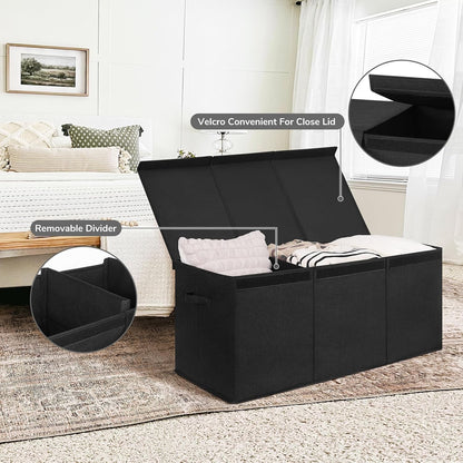 85L Large Toy Storage Box with Lid & Dividers, Grey & White