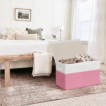 85L Large Toy Storage Box with Lid & Dividers, Grey & White