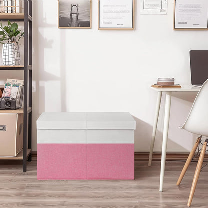 85L Large Toy Storage Box with Lid & Dividers, Grey & White
