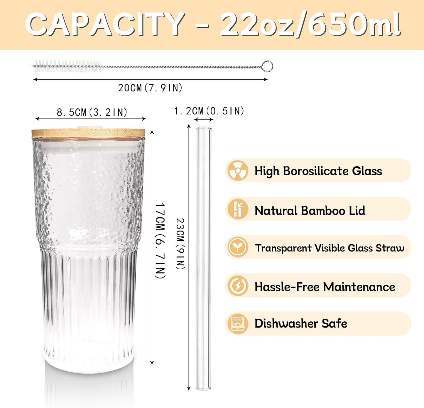 40oz Glass Tumbler with Straw and Lid, Glass Cup with Silicone Sleeve | Leakproof Lid, Fits Car Cup Holder Glass for Iced Coffee, Water, Cold Drinks, Travel, Outdoor, Partys&Home