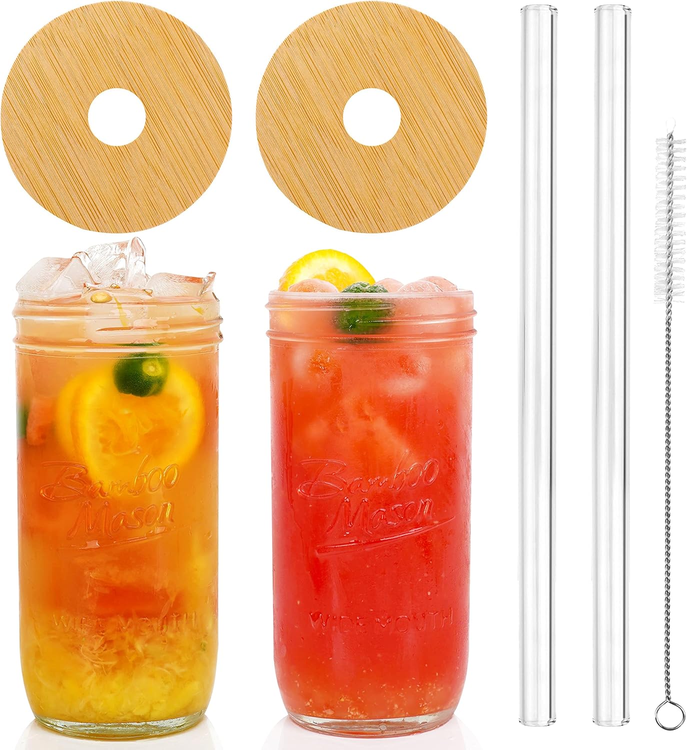 40oz Glass Tumbler with Straw and Lid, Glass Cup with Silicone Sleeve | Leakproof Lid, Fits Car Cup Holder Glass for Iced Coffee, Water, Cold Drinks, Travel, Outdoor, Partys&Home