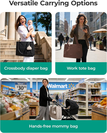 Diaper Bag Tote Puffer Baby Bag Lightweight for Travel, Work