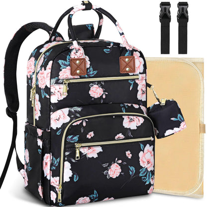 Diaper Bag Backpack, Baby Diaper Bag with Changing Pad Light Pink