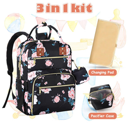 Diaper Bag Backpack, Baby Diaper Bag with Changing Pad Light Pink