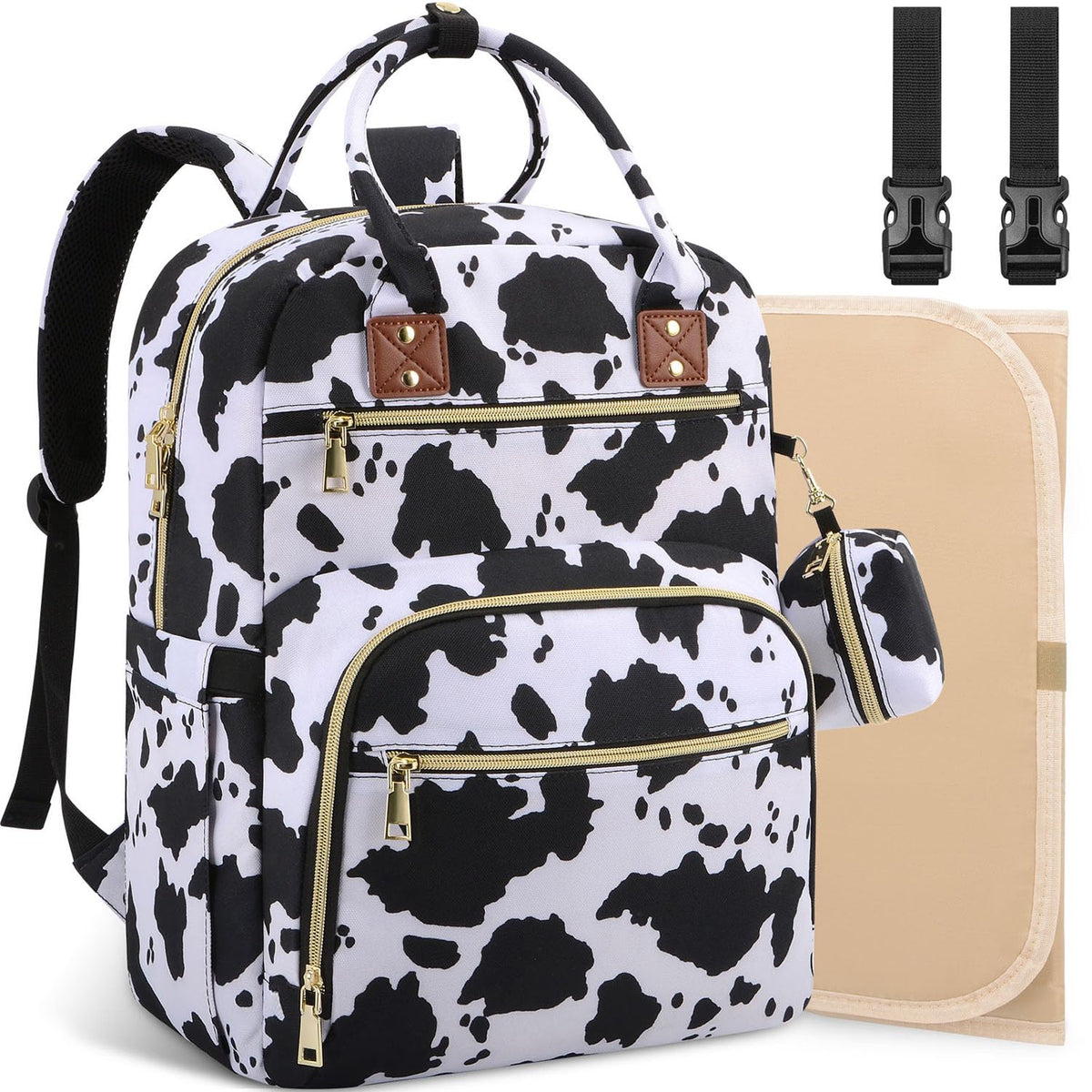 Diaper Bag Backpack, Baby Diaper Bag with Changing Pad Light Pink