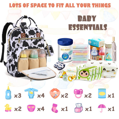 Diaper Bag Backpack, Baby Diaper Bag with Changing Pad Light Pink