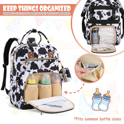 Diaper Bag Backpack, Baby Diaper Bag with Changing Pad Light Pink
