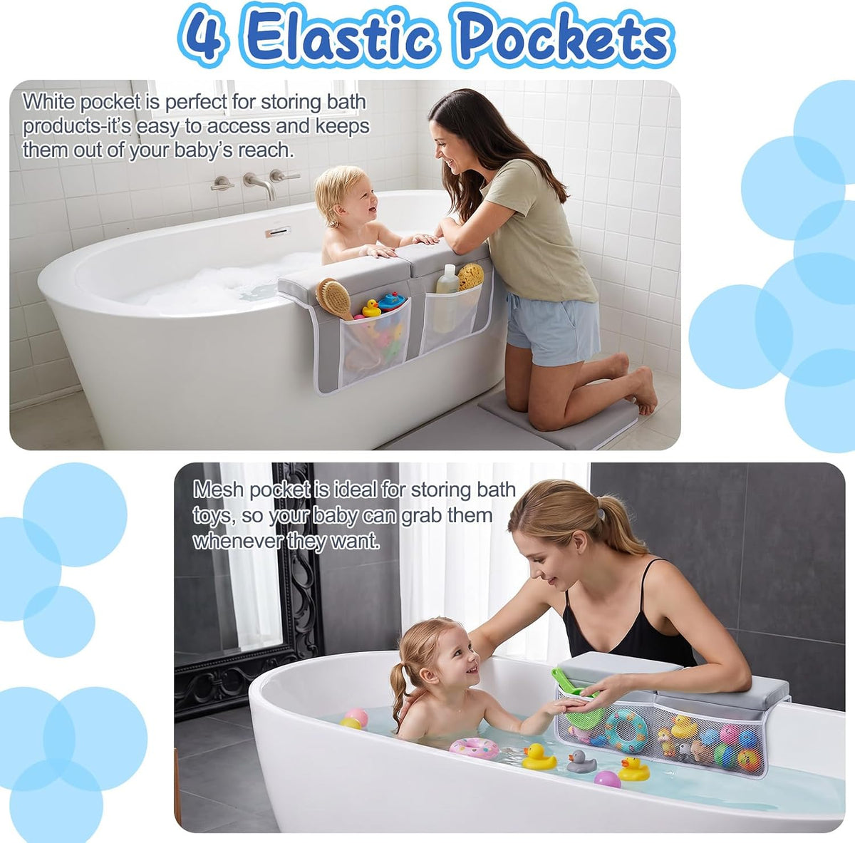 Baby Bath Kneeler and Elbow Rest Pad Set, Bath Kneeling Pad