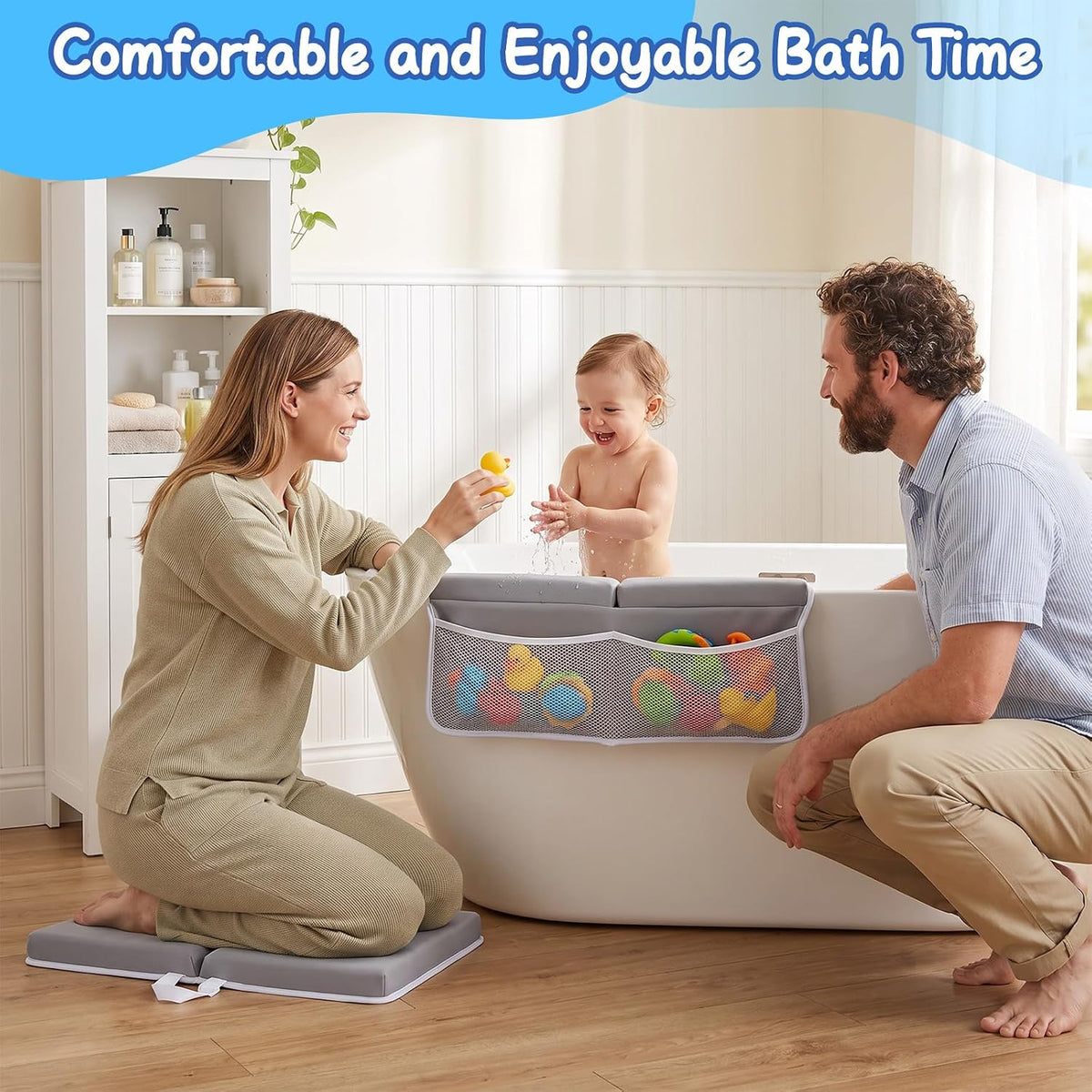 Baby Bath Kneeler and Elbow Rest Pad Set, Bath Kneeling Pad