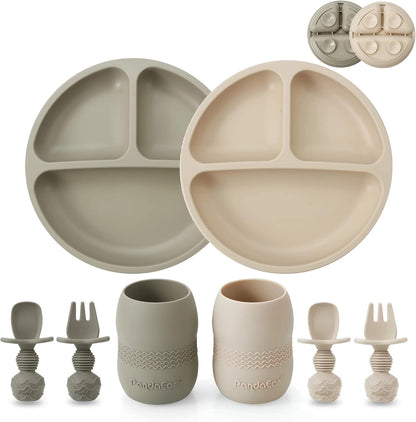 Silicone Baby Feeding Set & 7 Pack Silicone Baby Feeding Spoons