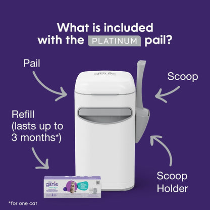 Platinum Stainless Steel Pail with Easy Roll Refill, 12 bags
