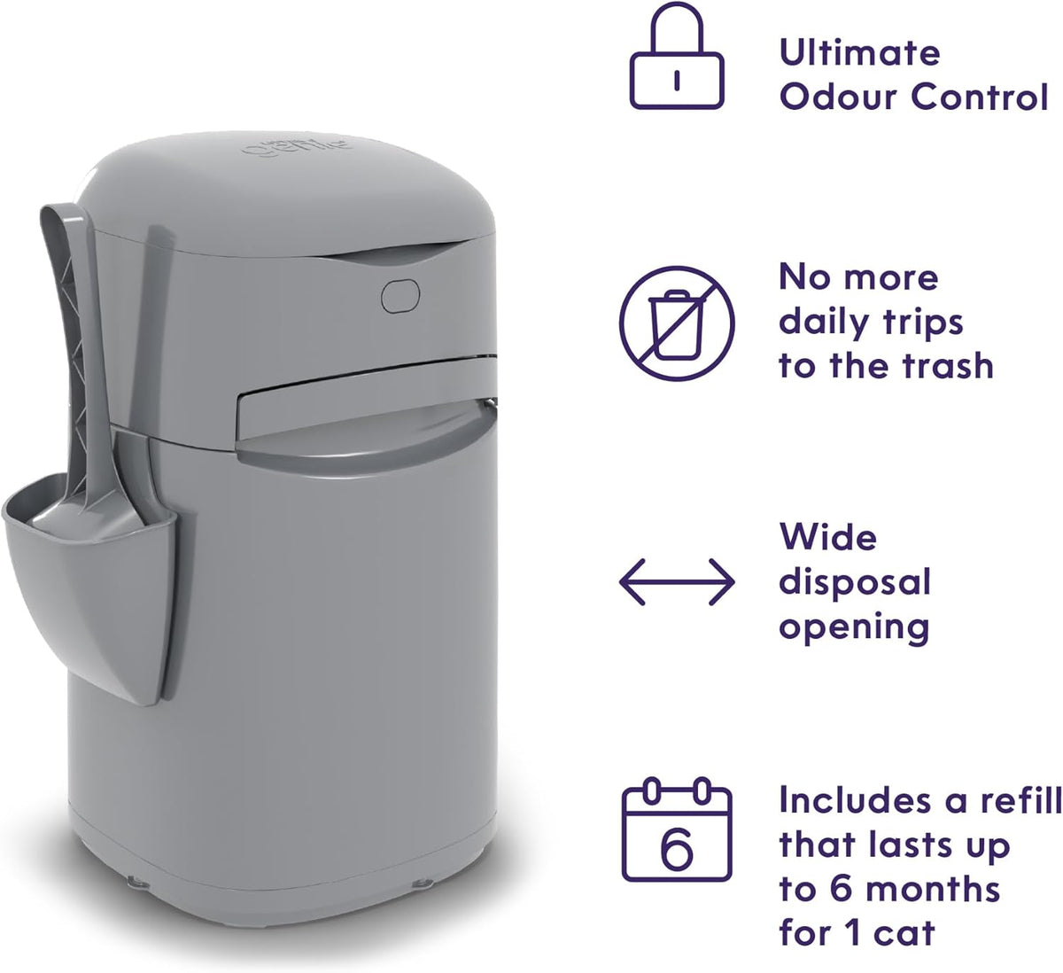 Platinum Stainless Steel Pail with Easy Roll Refill, 12 bags