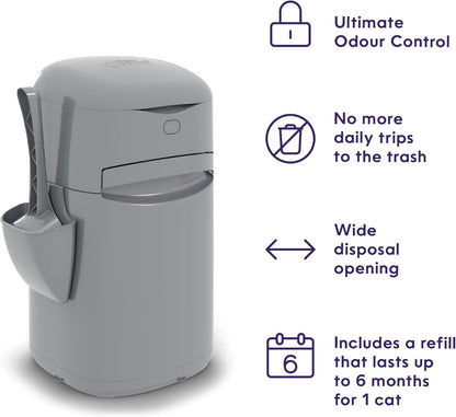 Platinum Stainless Steel Pail with Easy Roll Refill, 12 bags