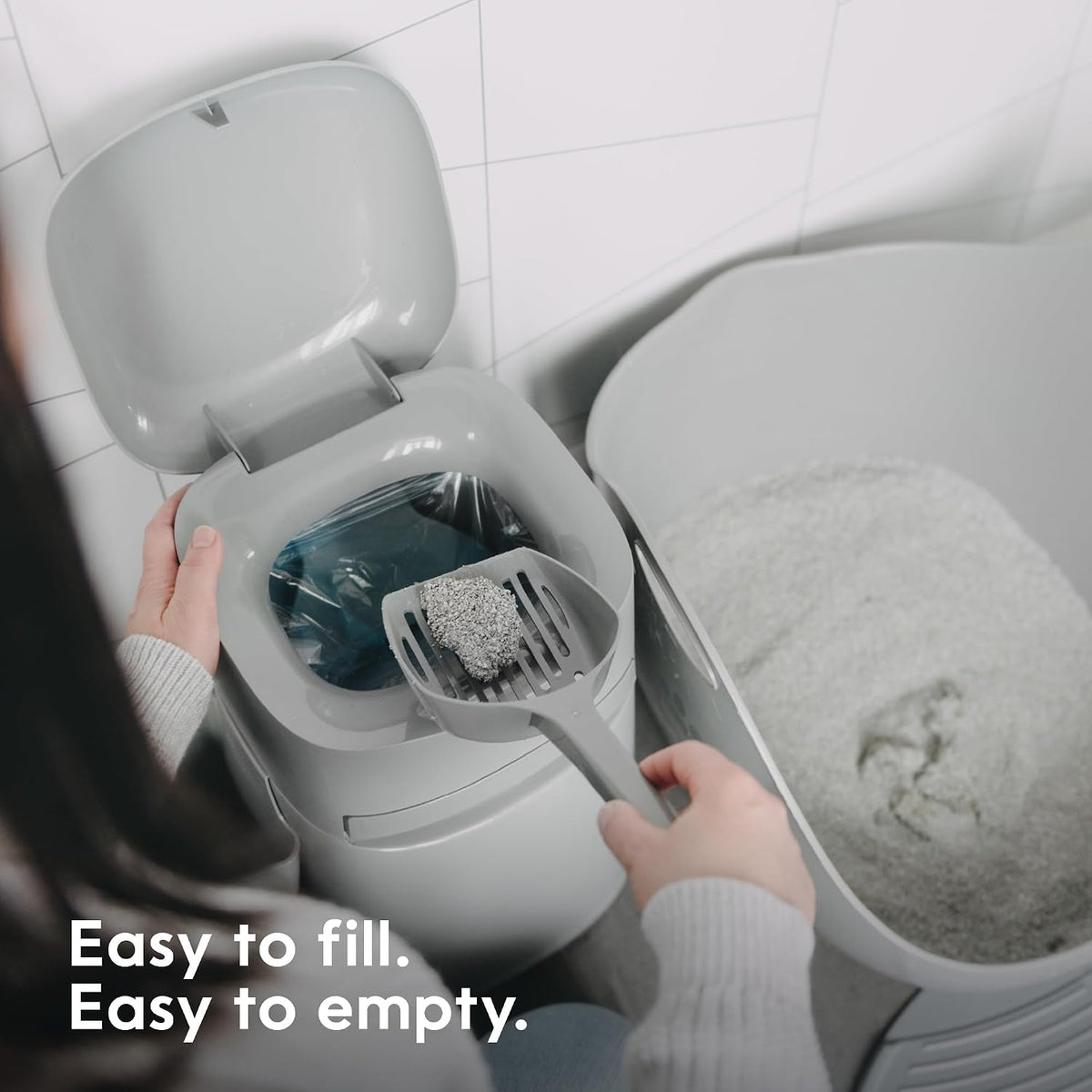 Platinum Stainless Steel Pail with Easy Roll Refill, 12 bags